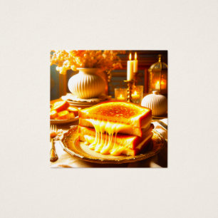 Cartes De Visite Repas Confort aux chandelles : Sandwich au fromage