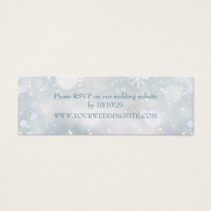 Cartes De Visite Réponse de Mariage d'Hiver de Flocons de Neige Élé