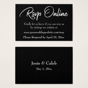 Cartes De Visite Réponse de mariage en ligne Insérer un script blan