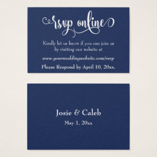 Cartes De Visite Réponse de mariage en ligne Insert blanc Script &