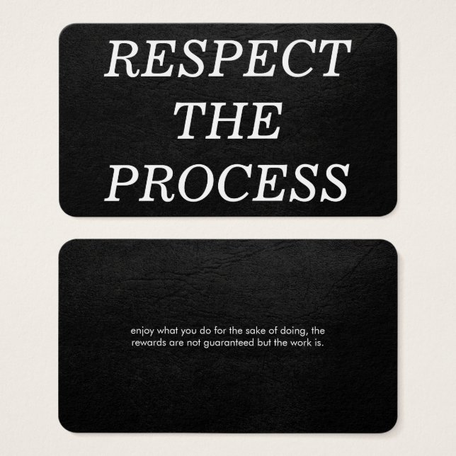 Cartes De Visite Respecter le processus (Devant & derrière)