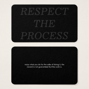 Cartes De Visite Respecter le processus