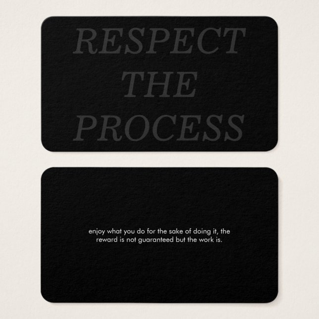 Cartes De Visite Respecter le processus (Devant & derrière)