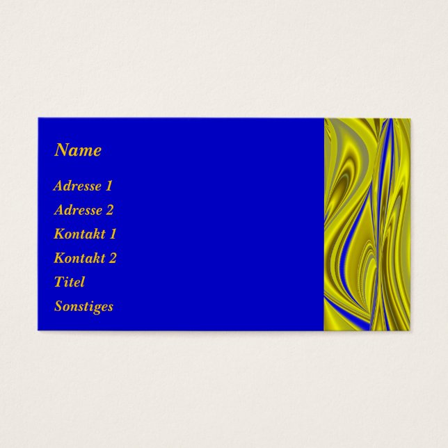 Cartes De Visite Résumé en or blau - gelée (Devant)