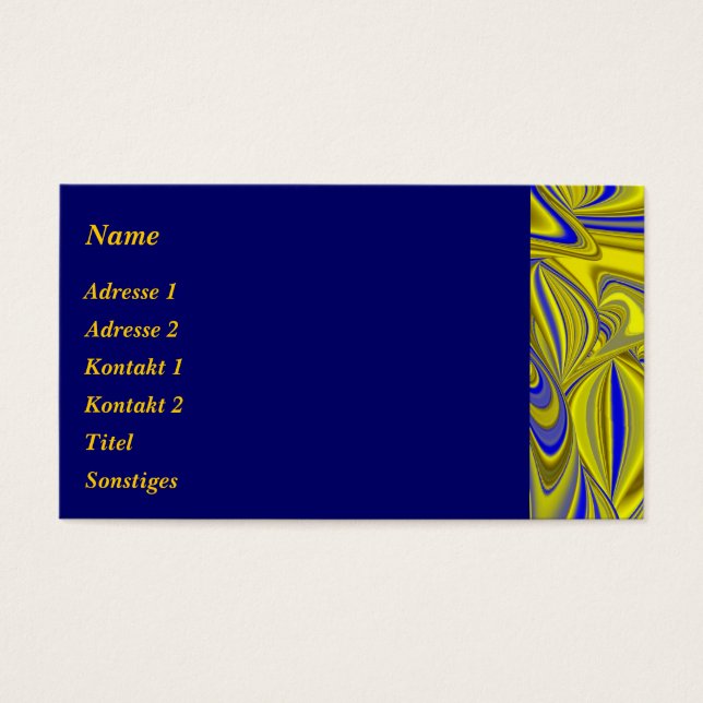 Cartes De Visite Résumé en or blau - gelée (Devant)
