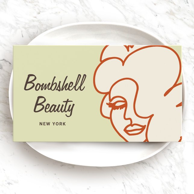 Cartes De Visite Retro Bombshell Lash Diva Beauté Améliorations Log (Créateur téléchargé)