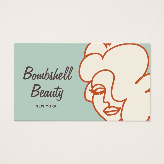 Cartes De Visite Retro Bombshell Lash Girl Eyelash Extensions (Devant)