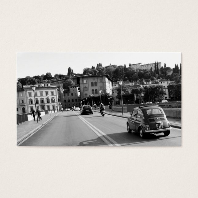 Cartes De Visite Retro Fiat 500 à Florence (Devant)