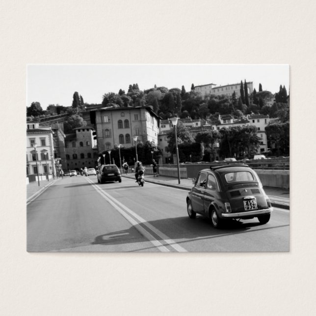 Cartes De Visite Retro Fiat 500 à Florence (Devant)