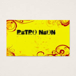 Cartes De Visite Rétro jaune au néon