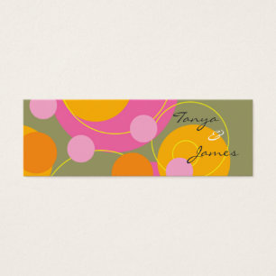 Cartes De Visite Retro Juicy Pink Dots Merci Mariage Favor Tags
