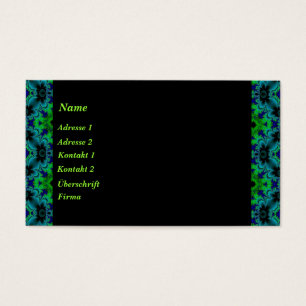 Cartes De Visite Retro Margeriten in grün blau schwarz