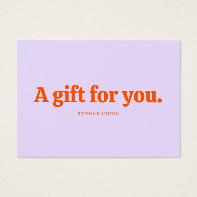 Cartes De Visite Retro Minimalist Purple Orange Certificate (Devant)