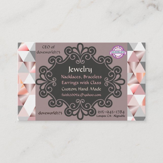 Cartes de visite rétro Peach Diamond (Devant)