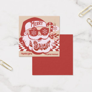 Cartes De Visite Retro Santa Joyeux Noël Merci Bright