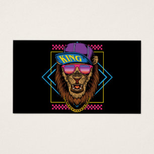 Cartes De Visite rétro vintage hip hop lion porter snapback illustr
