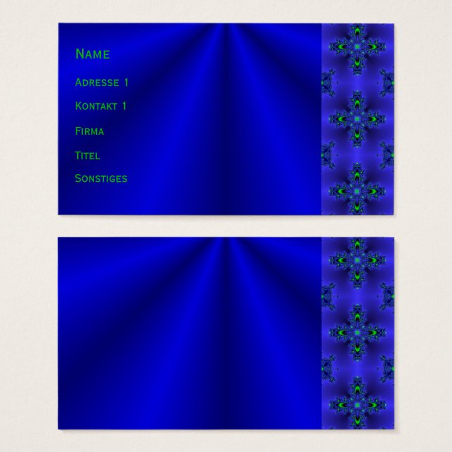 Cartes De Visite Rêves bleus (Devant & derrière)