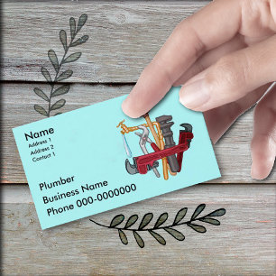 Cartes de visite révisées de plombier