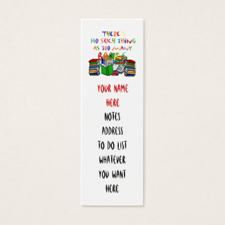 Cartes De Visite Rien de tel que trop de livres Signet