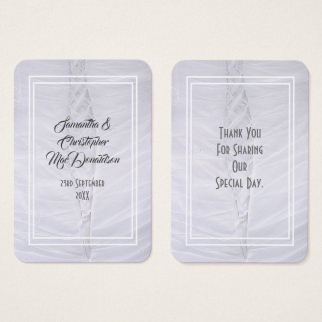 Cartes De Visite Robe mariage blanche merci tag (Devant & derrière)