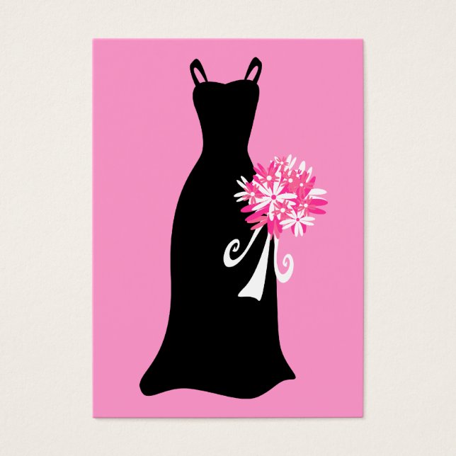 Cartes De Visite Robe noire avec Bouquet (Devant)