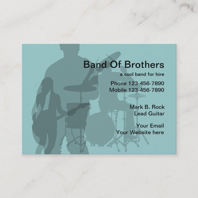 Cartes de visite Rock Band (Devant)