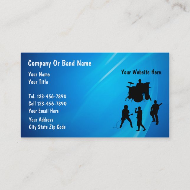 Cartes de visite Rock Band (Devant)
