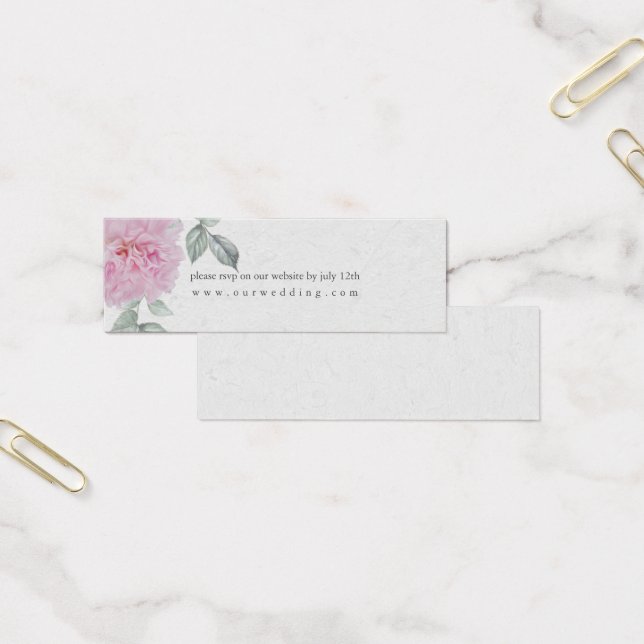 Cartes De Visite Romantic Pink Peonies Site Mariage RSVP (Bureau)