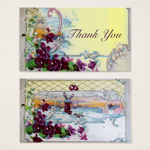 Cartes De Visite ROMANTICA Floral Rustic Wedder Favor, Merci