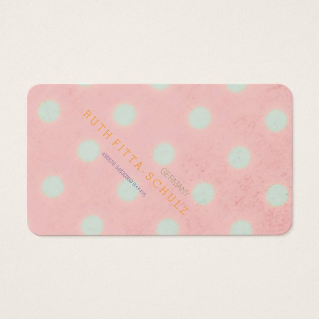 Cartes De Visite Rosa pois rose Chic (Devant)