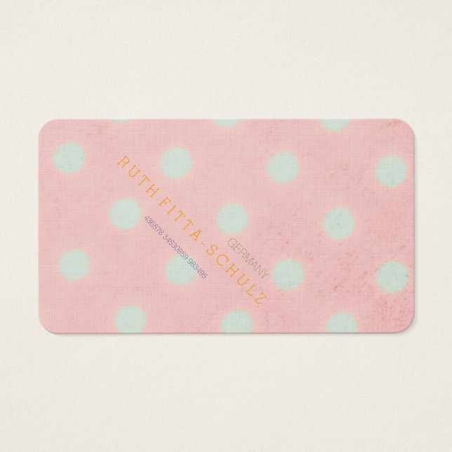 Cartes De Visite Rosa pois rose chic (Devant)