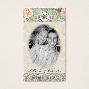 Cartes De Visite Rose anglais & Silver Wedding Favor Tags cadeaux