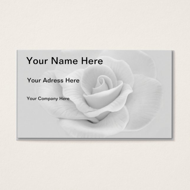 Cartes De Visite Rose blanche (Devant)