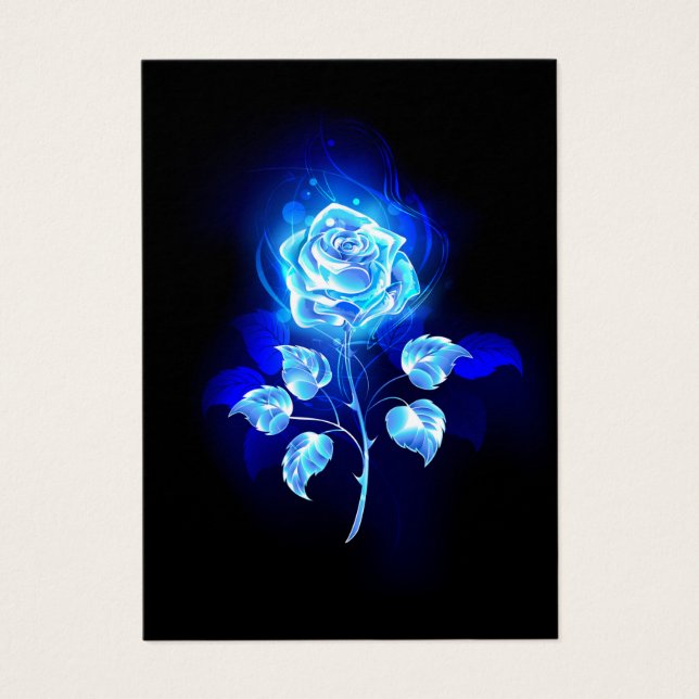 Cartes De Visite Rose bleue brûlante (Devant)
