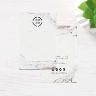 Cartes De Visite Rose en marbre de luxe or personnalisé logo d'orei