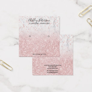 Cartes De Visite rose gold glitter marble stud earring display