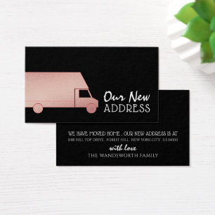 Cartes De Visite Rose Gold Van de suppression de feuilles métallisé
