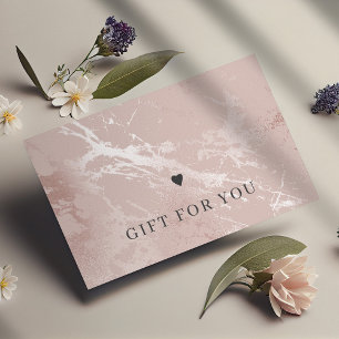 Cartes De Visite Rose or rose pâle élégant certificat cadeau
