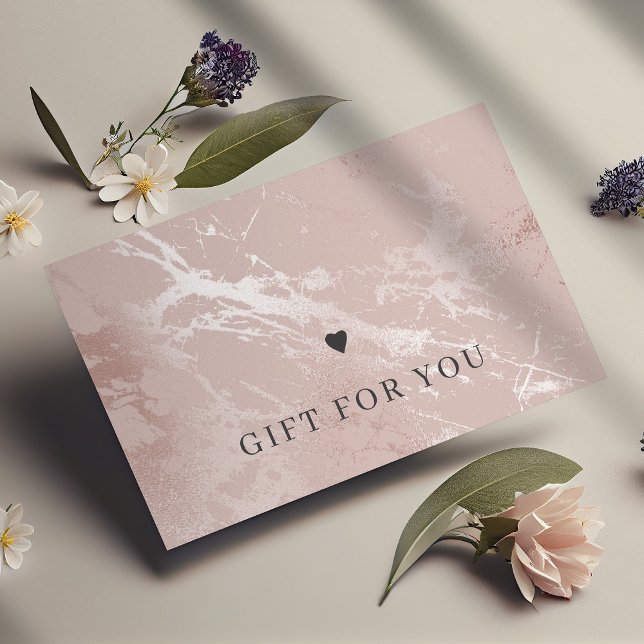 Cartes De Visite Rose or rose pâle élégant certificat cadeau (Créateur téléchargé)