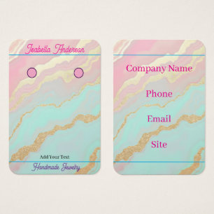 Cartes De Visite Rose Pâle Menthe Or Luxe Collection Populaire