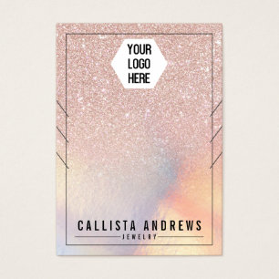 Cartes De Visite Rose Parties scintillant or Iridescente Colliers A
