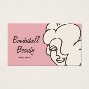Cartes De Visite Rose Retro Bombshell Beauty Maquillage Artiste fil