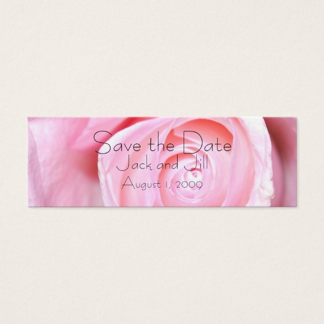 Cartes De Visite Rose rose, Enregistrer la date (Devant)