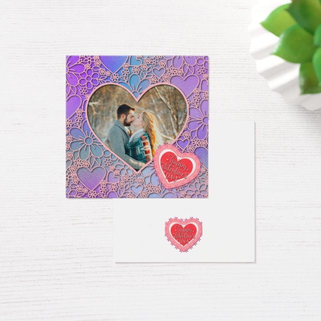 Cartes De Visite Rose rose moderne Coeur floral Romantique Valentin (Bureau)