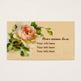 Cartes De Visite Rose rose Vintage Style Aquarelle Peinture
