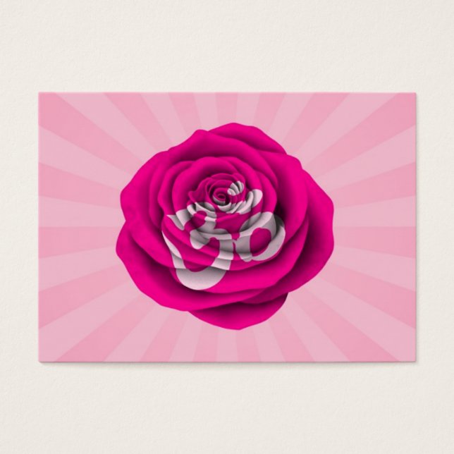Cartes De Visite Rose rose Yoga Om (Devant)