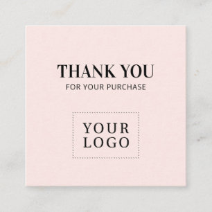 Cartes de visite rose simple moderne merci