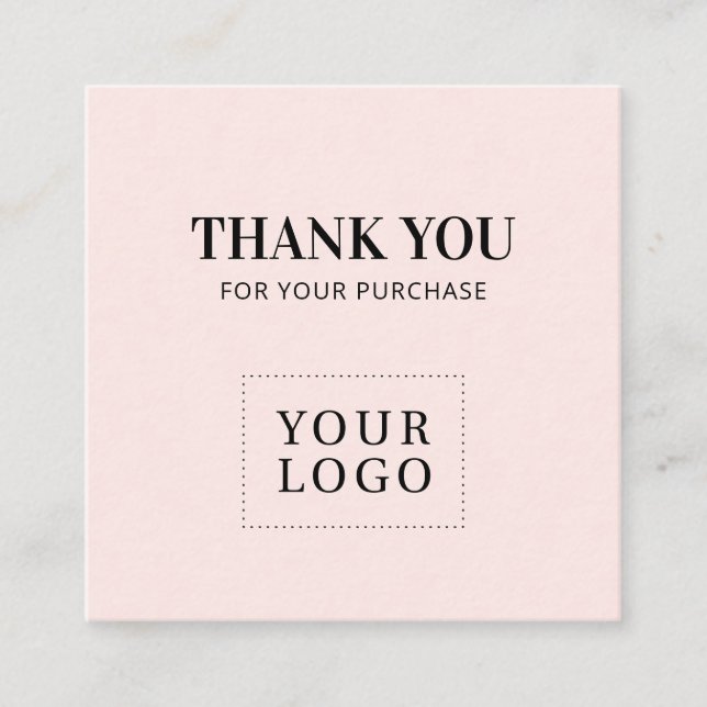 Cartes de visite rose simple moderne merci (Devant)