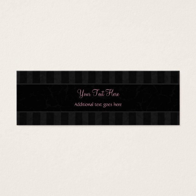 Cartes De Visite Rose sur les gaufres florales noires, rayures avec (Devant)