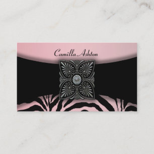 Cartes de visite rose zèbre